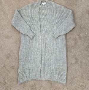 Topshop Knit Oversized Gray Cardigan Size Xs